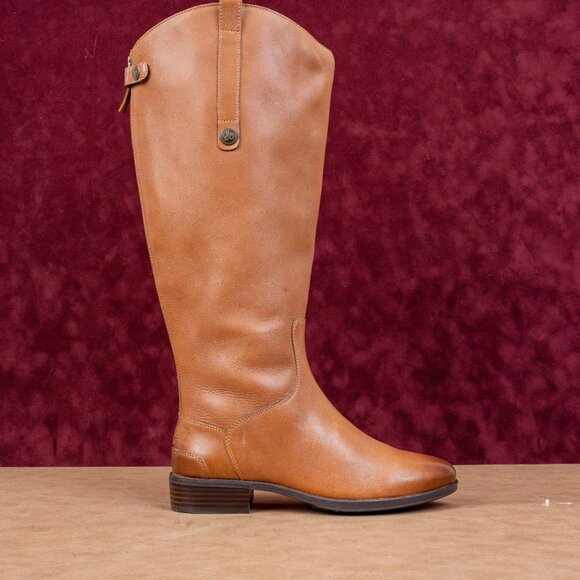 Sam Edelman Women Penny Wide Calf Equestrian Brown Leather Knee Boots sz 9 - Picture 4 of 10